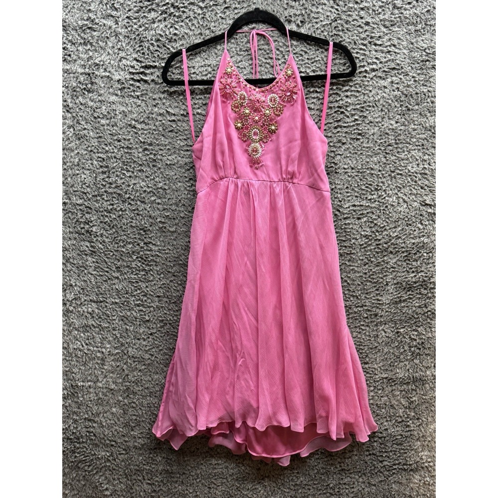 Molly NYC  Beaded Romper Dress‎ in Pink Size 8